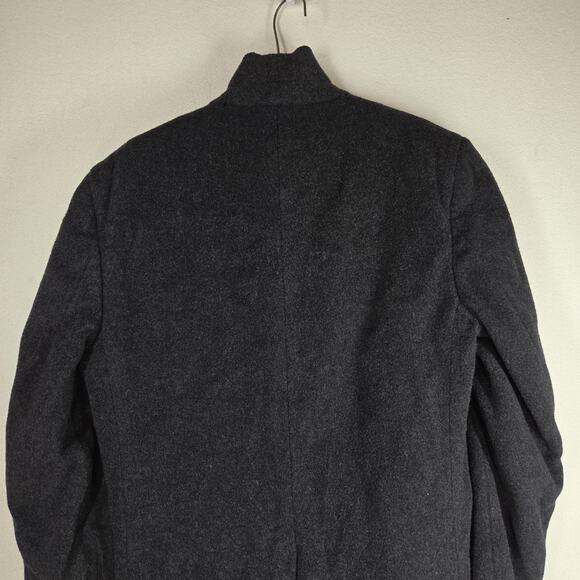 Vintage Jos A Bank Mens Trench Coat Gray Wool Blend Fall Winter Cold Weather - Picture 15 of 16
